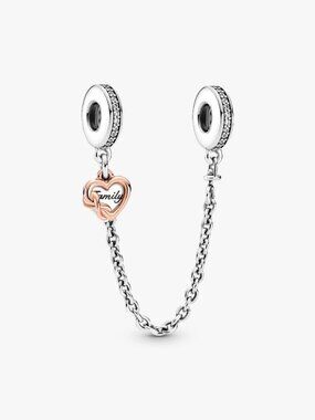 PandoraFamily Heart Safety Chain Charm